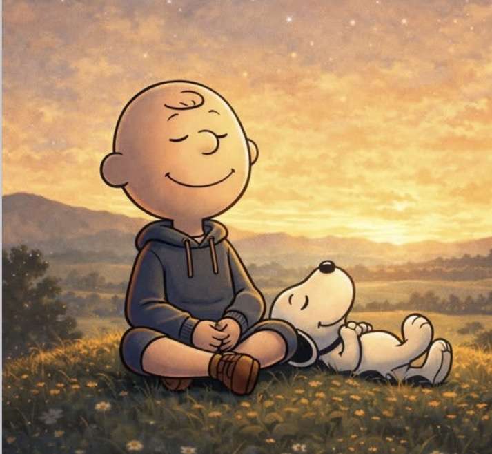 Charlie Brown i Snoopy poświęcają czas na modlitwę. puzzle online
