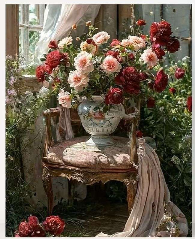 Krásné růže ve váze skládačky online