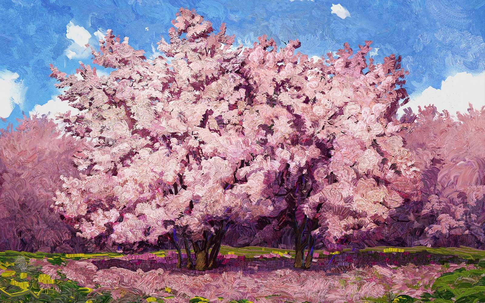 Cherry Tree Painting by Artem Chebokha jigsaw puzzle online