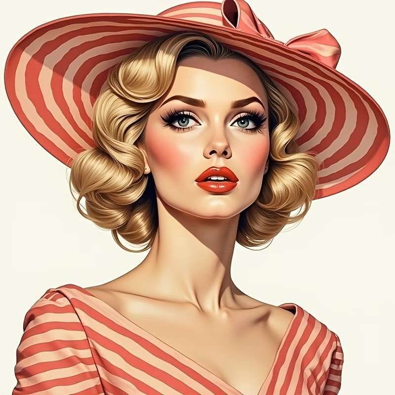 elegante blondine in een hoed legpuzzel online