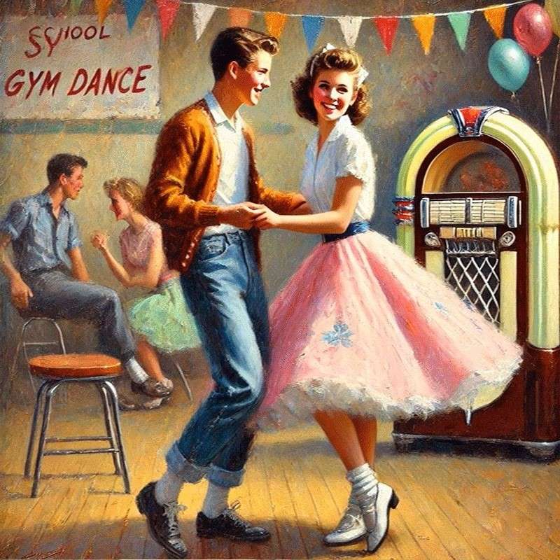 dansfeest bij de jukebox legpuzzel online