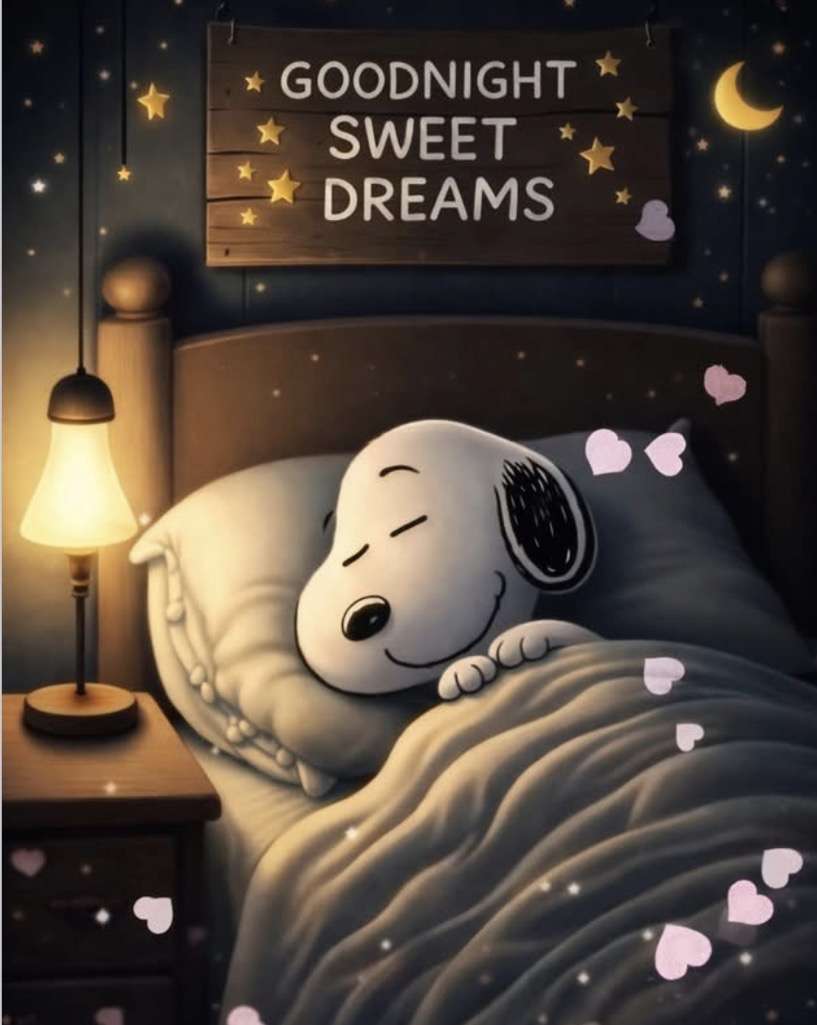 Snoopy è pronto per qualche dolce sogno. puzzle online