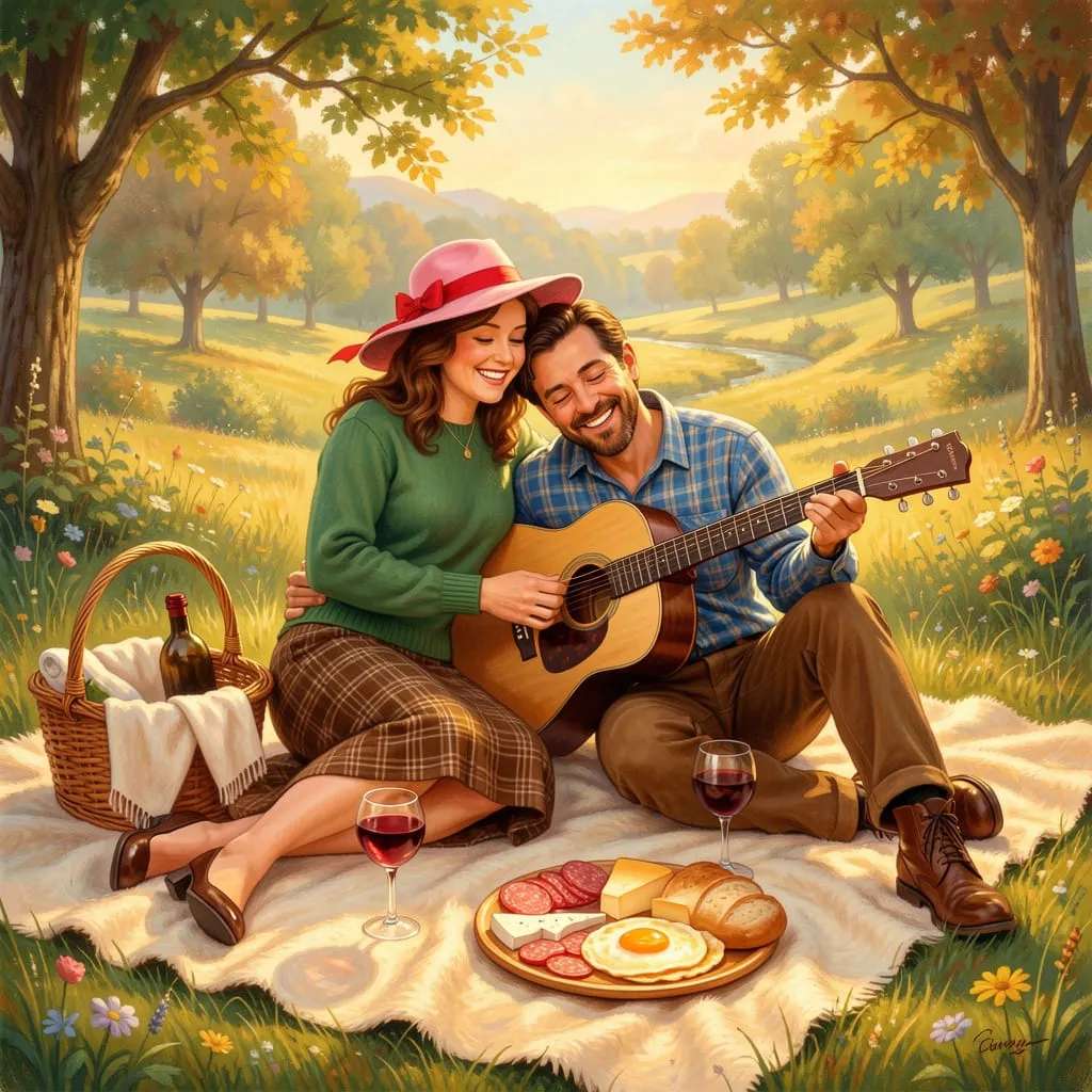 Picnic in the countryside. jigsaw puzzle online