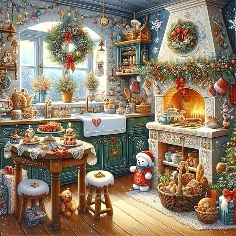 cucina accogliente con un tocco natalizio puzzle online
