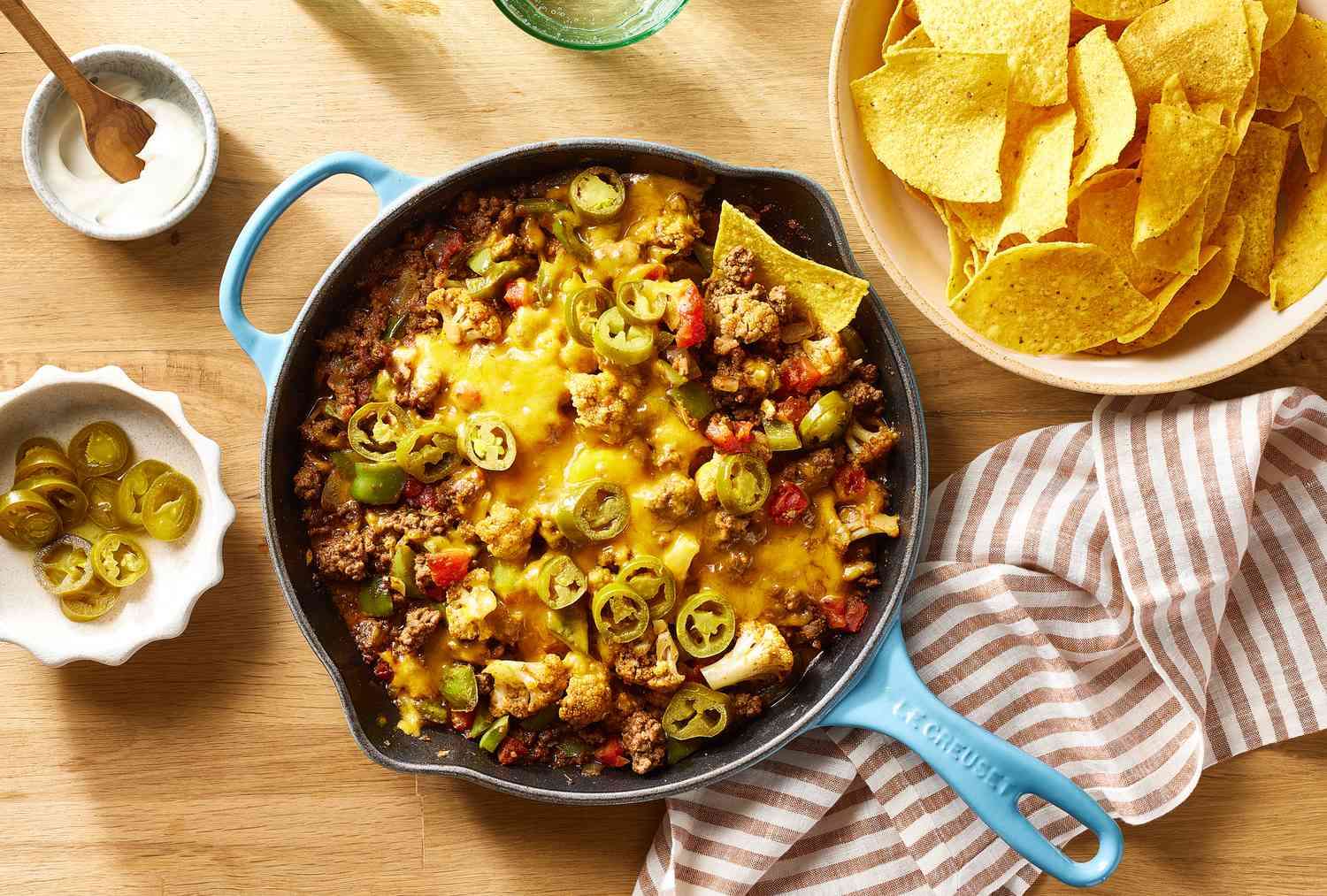 Käse-Hackfleisch-Blumenkohl-Auflauf Online-Puzzle