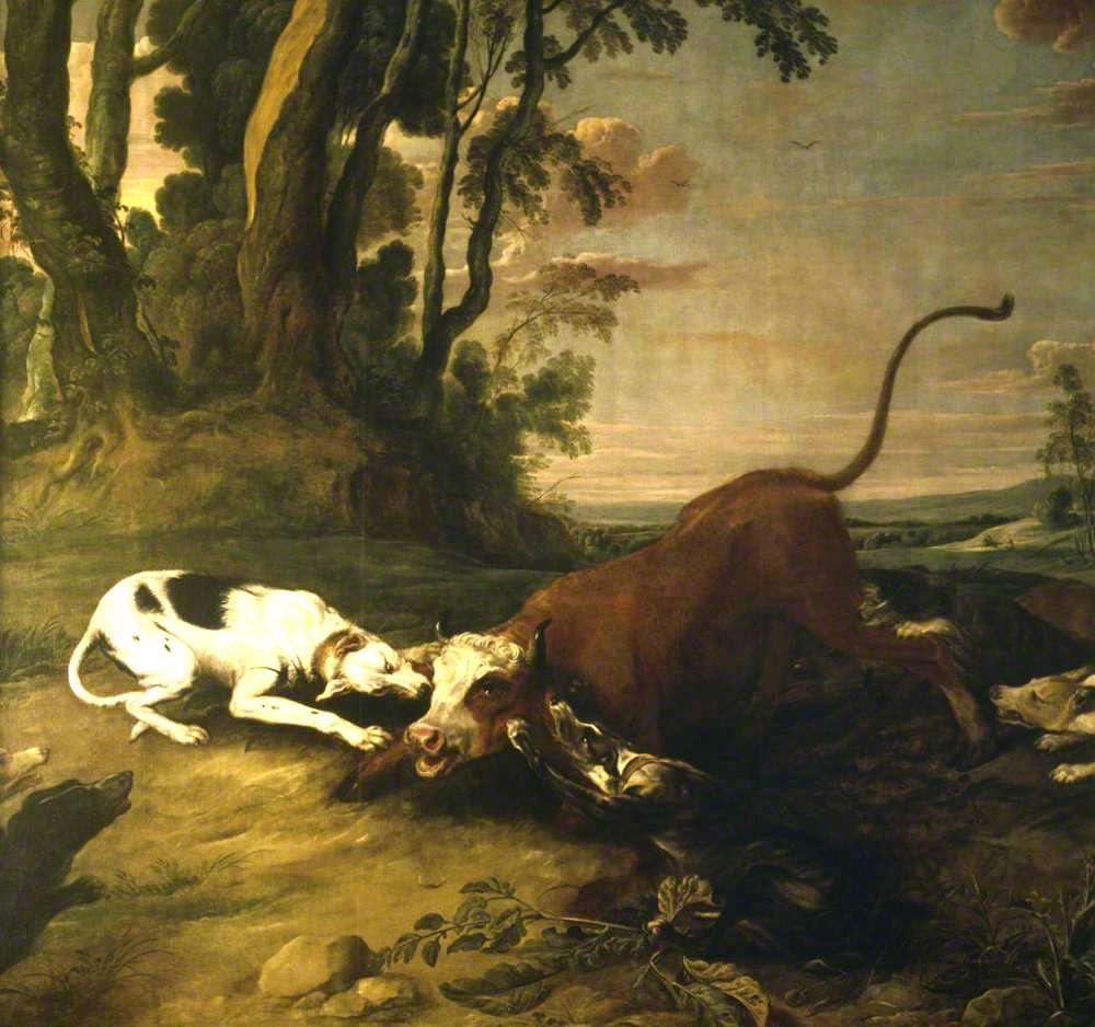 Snyder's F -approx. 1620- Dogs attack bulls jigsaw puzzle online