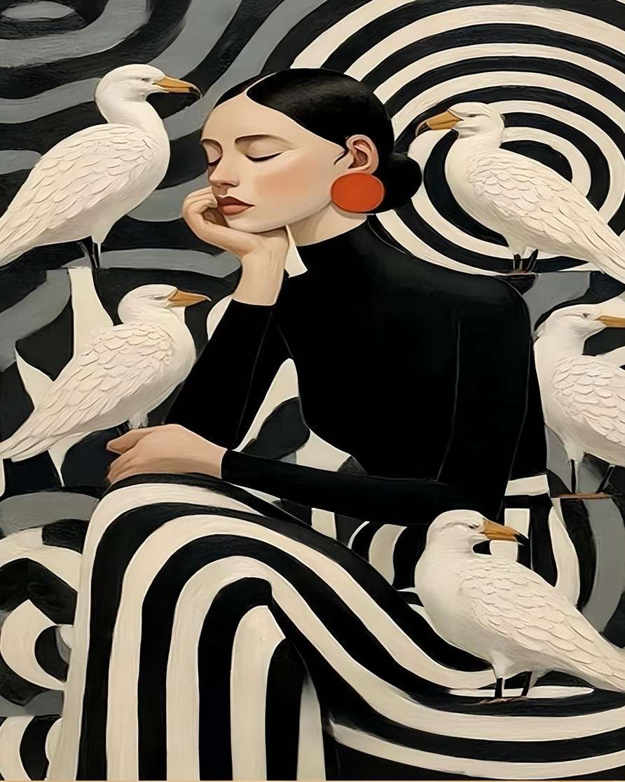 Ritratto astratto di una donna puzzle online