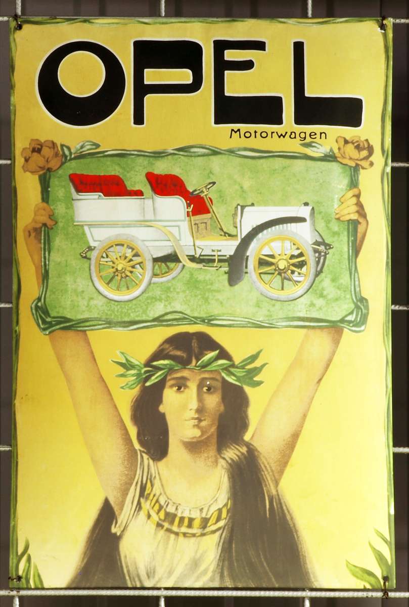 van Beem A -1912- Opel Motorwagen, Emaille Online-Puzzle