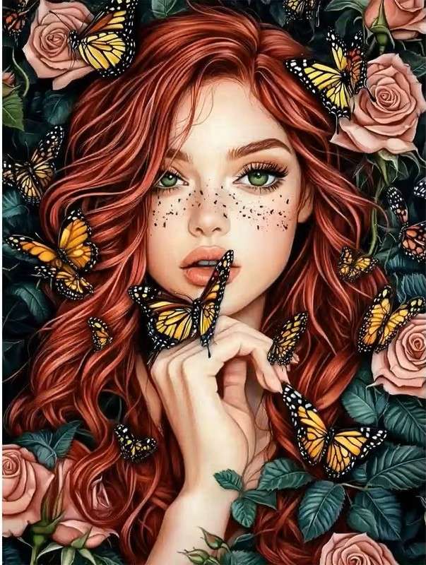 ragazza dai capelli rossi con le lentiggini sul naso puzzle online