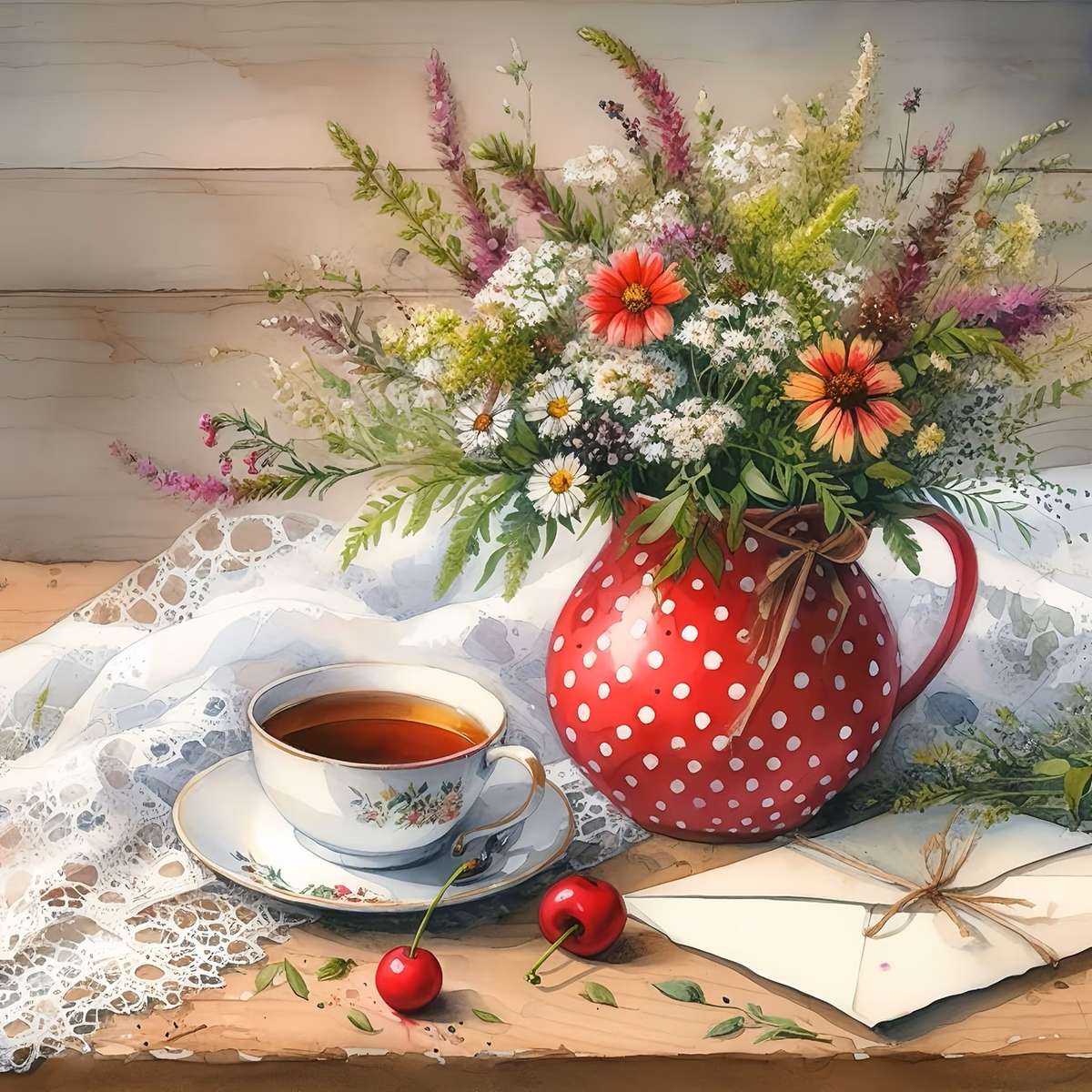 ceașcă de ceai cu un mesaj jigsaw puzzle online