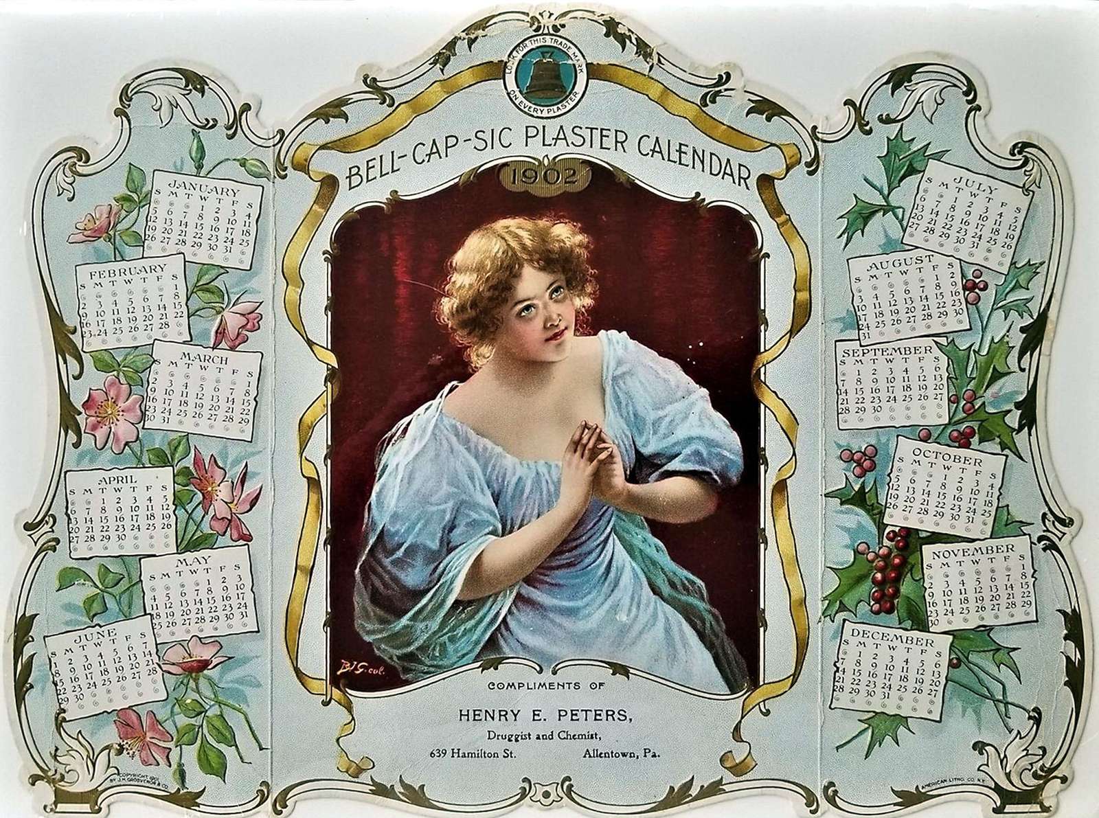 Peters HE -1902- Bell-Cap-Sic Plaster Calendar Online-Puzzle