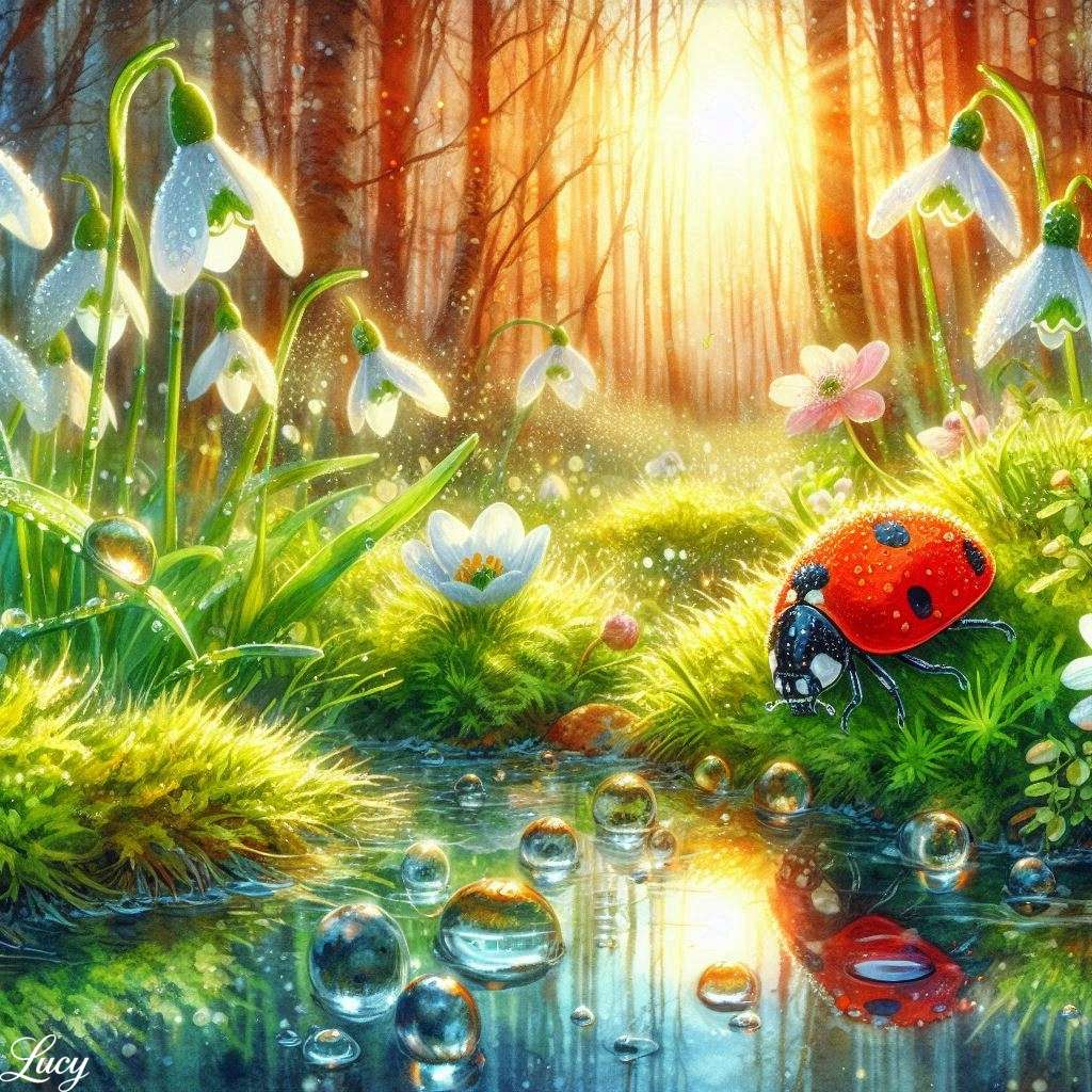 Uma joaninha vermelha brilhante quebra-cabeças online