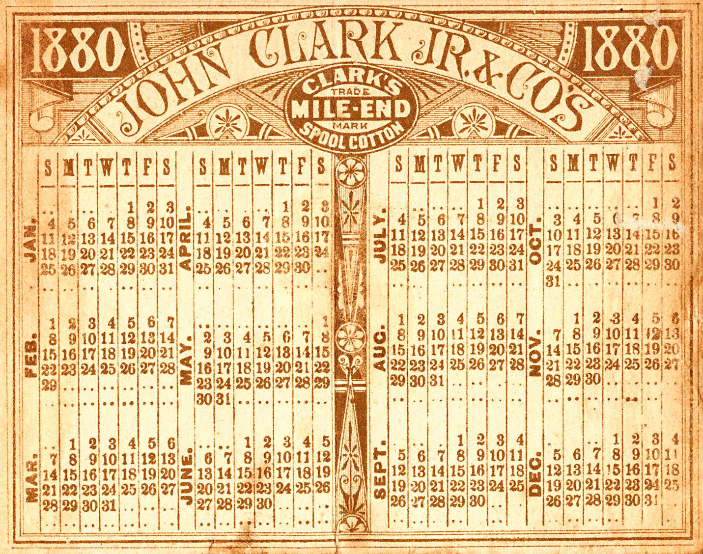 John Clark. -1880- Calendar puzzle online