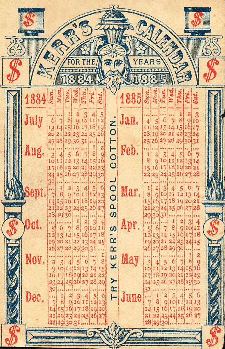 Bumbacul lui Kerr -1883- calendar 1884-1885 jigsaw puzzle online
