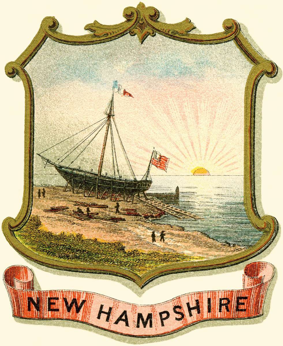 Prangl -1876- Wapenschild van New Hampshire legpuzzel online