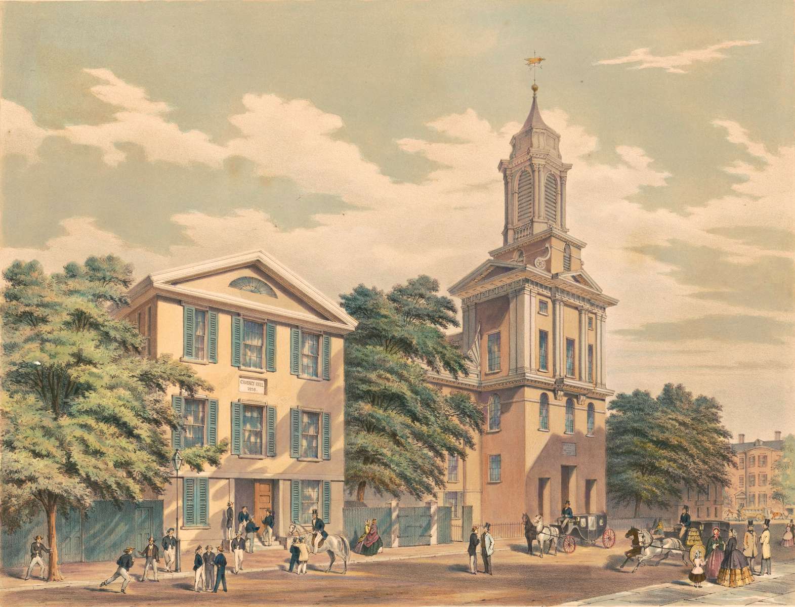 Prang L -1857- Chauncy Hall School, kerk legpuzzel online