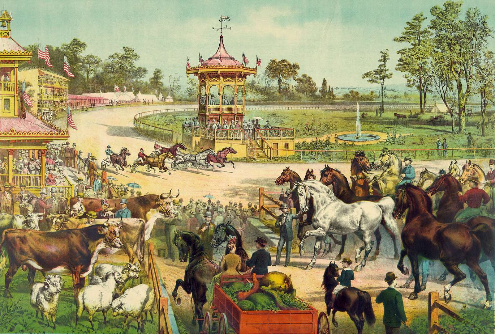 Currier és Ives -1894- A vásártéren kirakós online