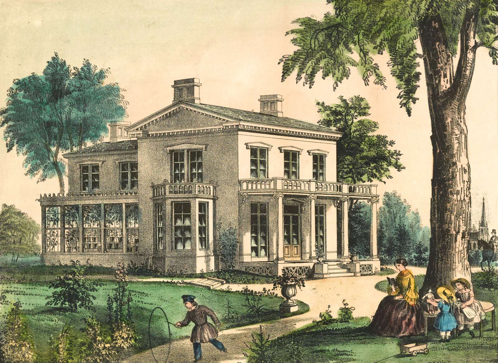 Currier és Ives -kb.1880- A nyaralóban kirakós online