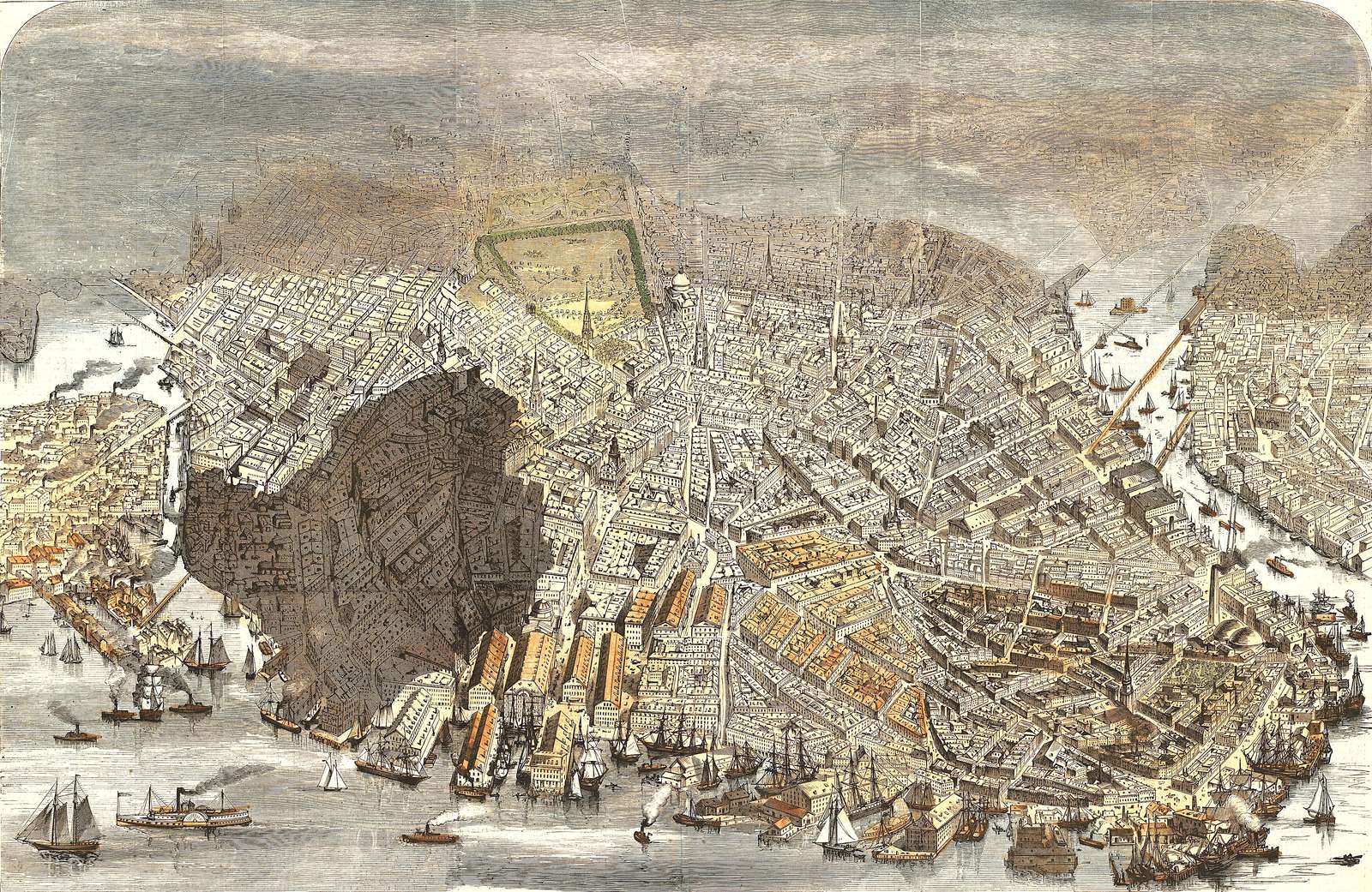 Parsons C -1872- Boston légi felvétele tűzzónával online puzzle