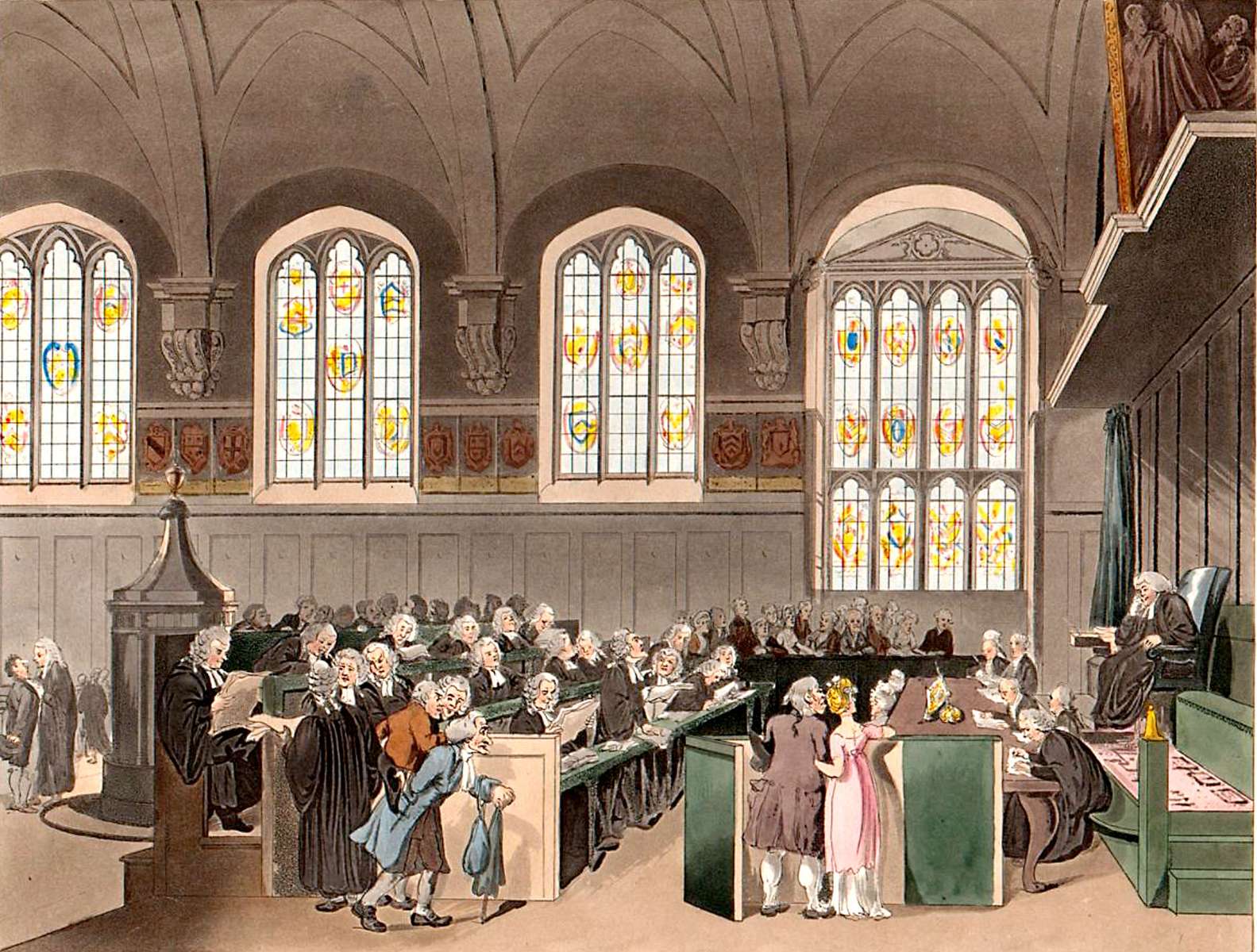 Pugin, Rowlandson-1808-Sąd Kancelaryjny puzzle online