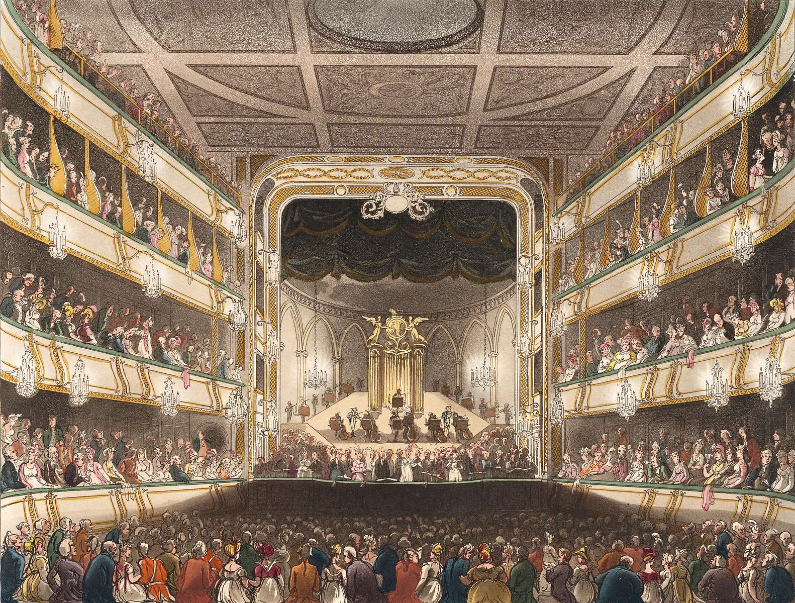 Pugin, Rowlandson - 1808 - Teatro Covent Garden rompecabezas en línea