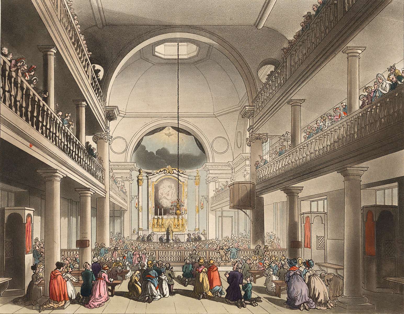 Pugin, Rowlandson 1808 Kaplica Lincoln's Inn Fields puzzle online