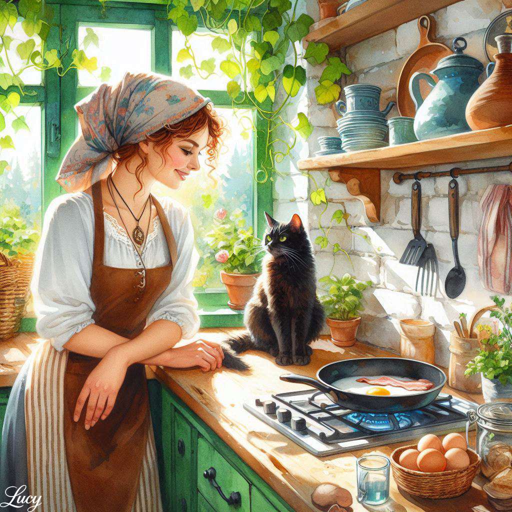 Gemütliches, rustikales Kücheninterieur Online-Puzzle