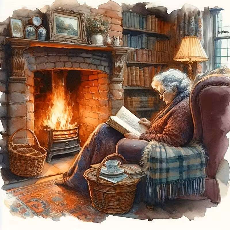 Entspannende Zeit am Kamin Online-Puzzle