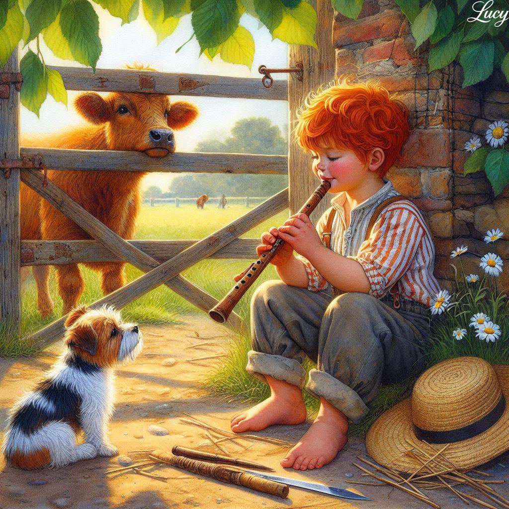 Granjero pelirrojo descalzo rompecabezas en línea