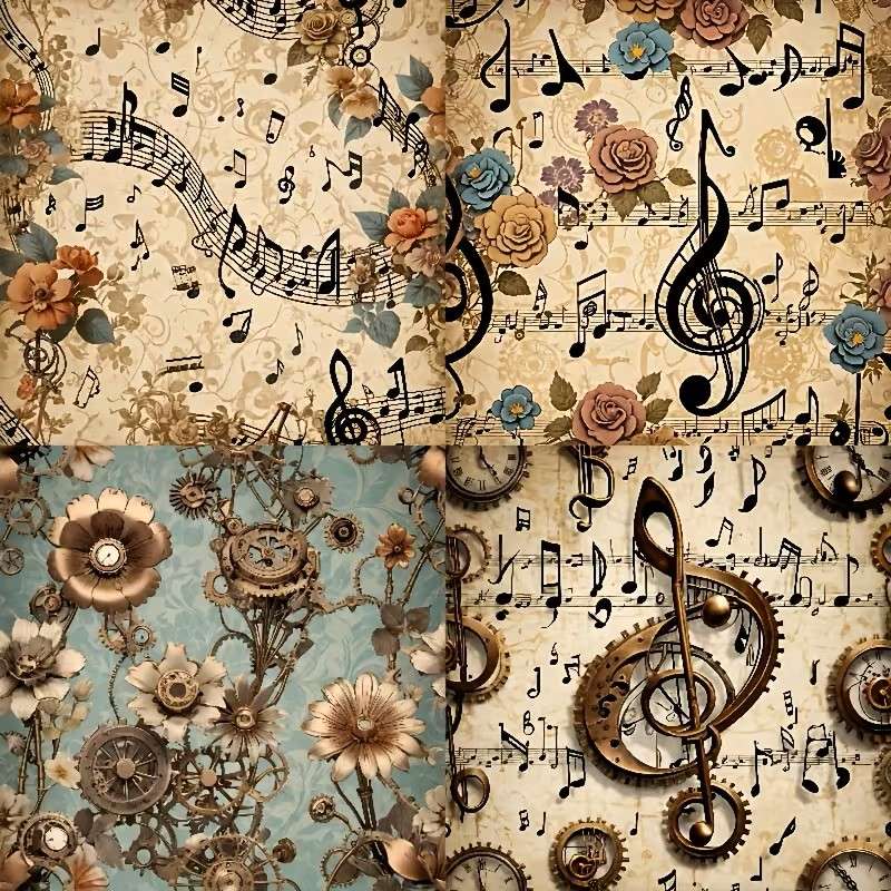 four patterns with treble clef online puzzle