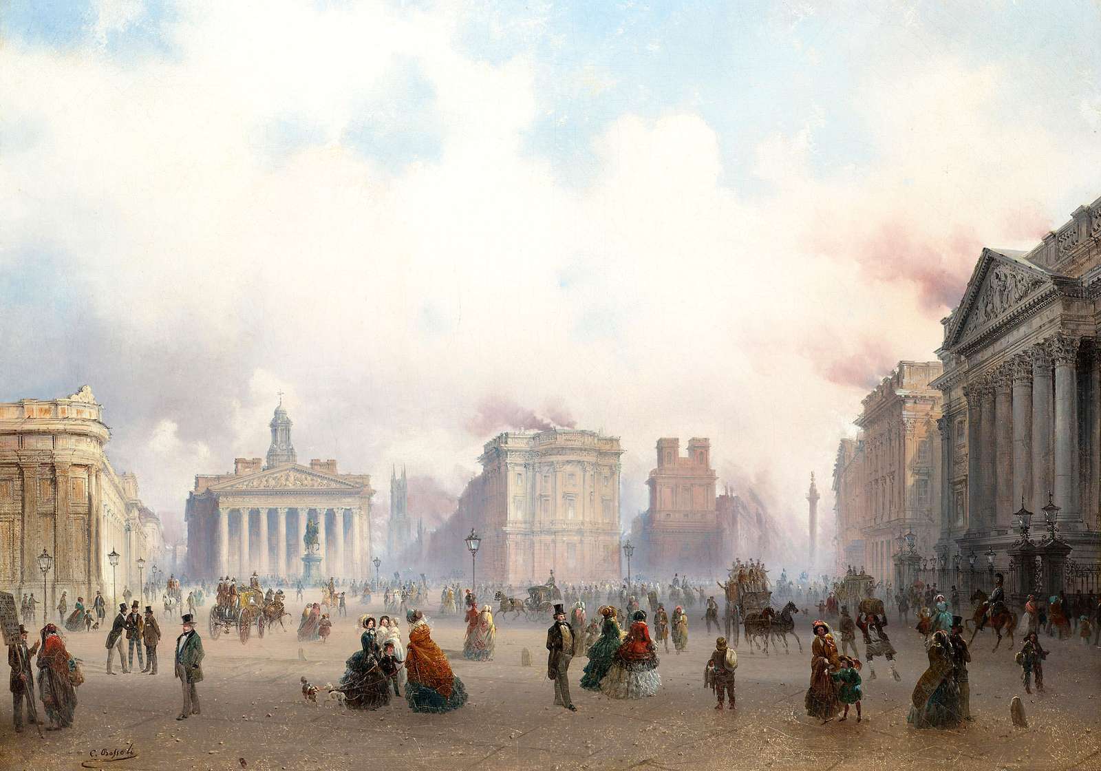 Bossoli C-ca1850- Bank, Giełda Papierów Wartościowych, Pałac Paryża puzzle online