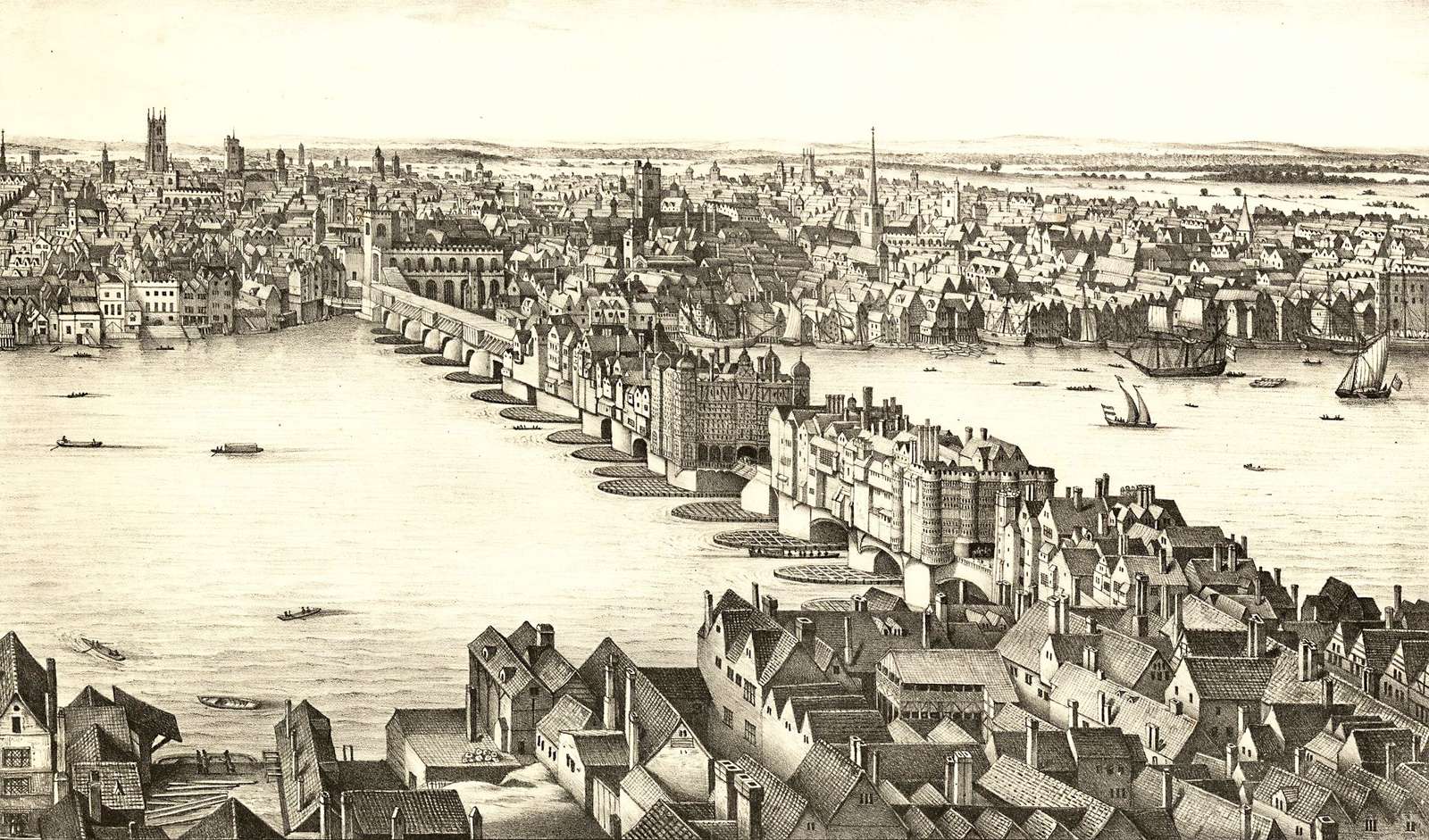 Hollar W -ca1830- Most Londyński w 1647 r puzzle online