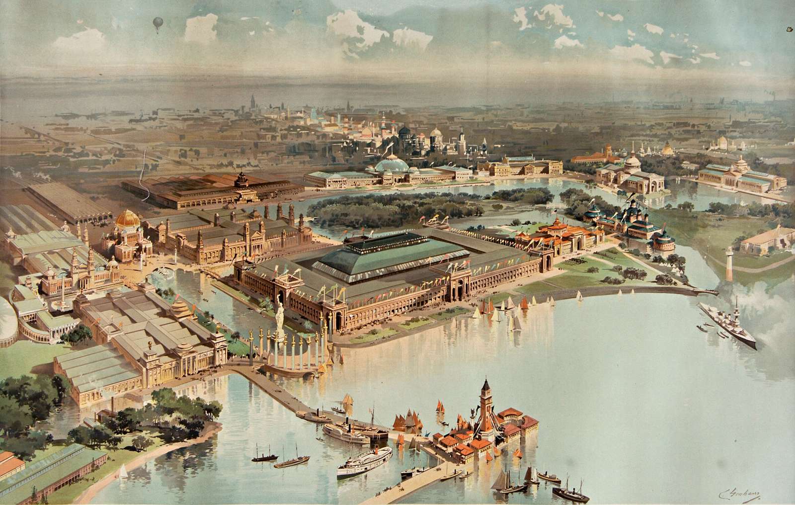 Graham CS -1893 - Wył. Widok z lotu ptaka Targi Światowe puzzle online