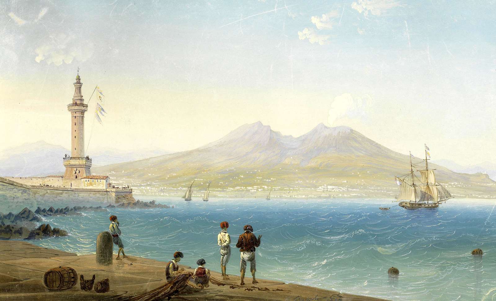 Bossoli C -1844 - Gulf of Naples with Vesuvius jigsaw puzzle online