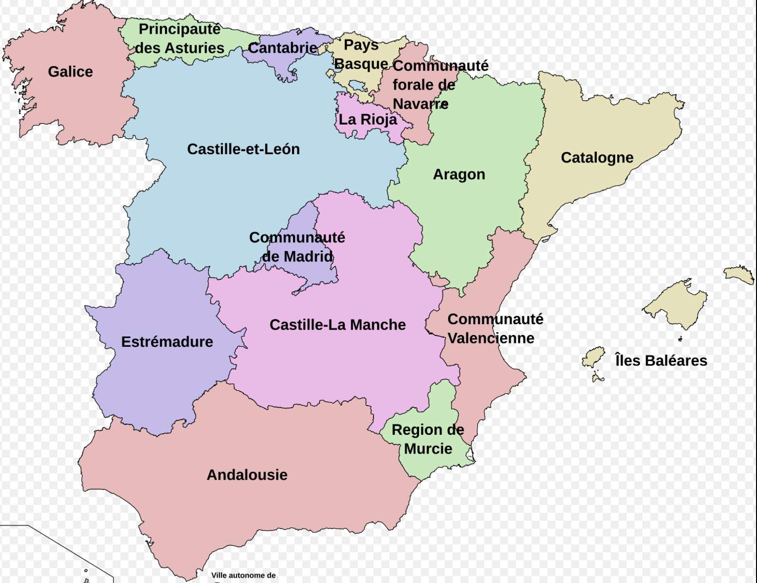 De kaart van Spanje online puzzel