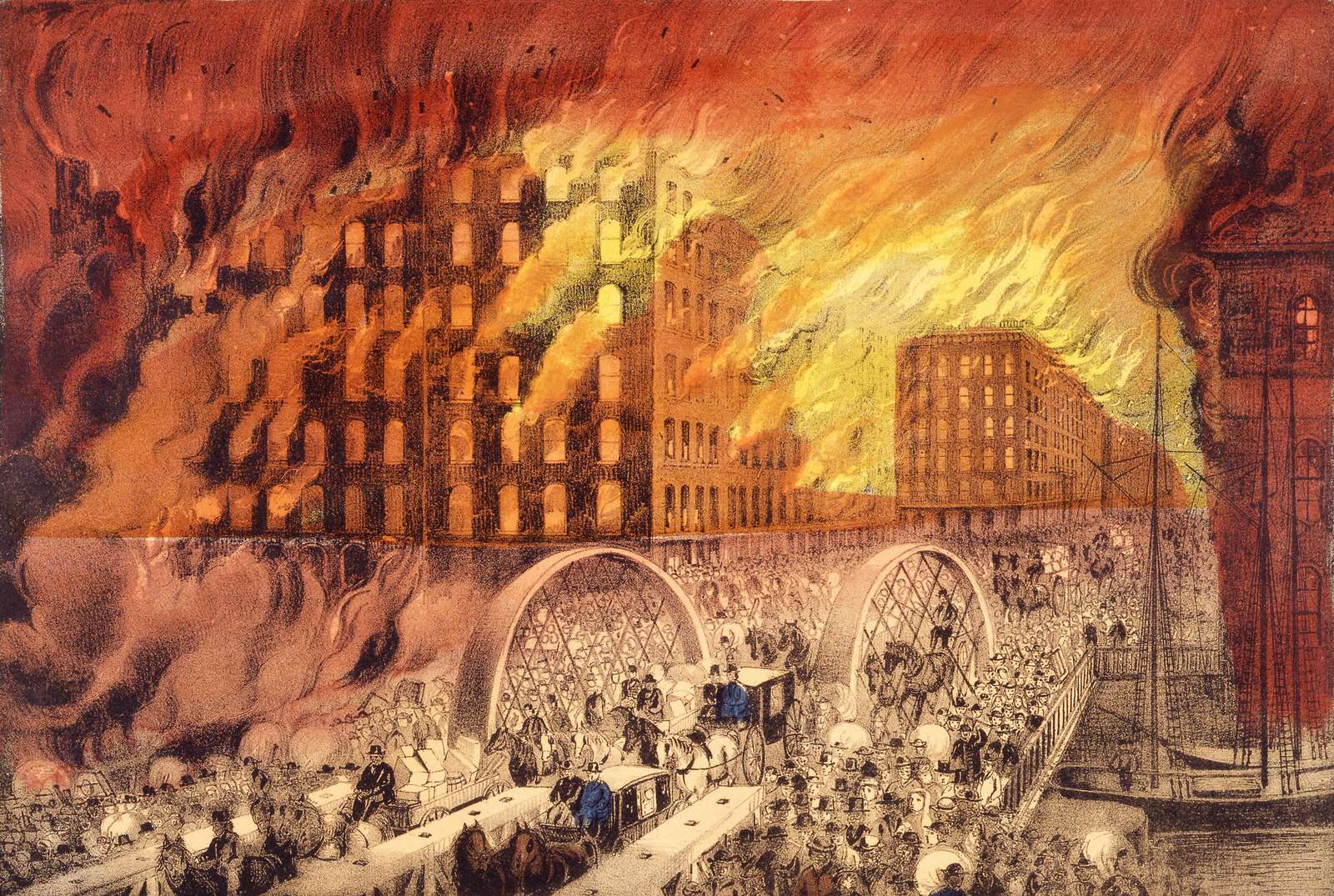 Currier & Ives -1871 - Chicago in flames online puzzle
