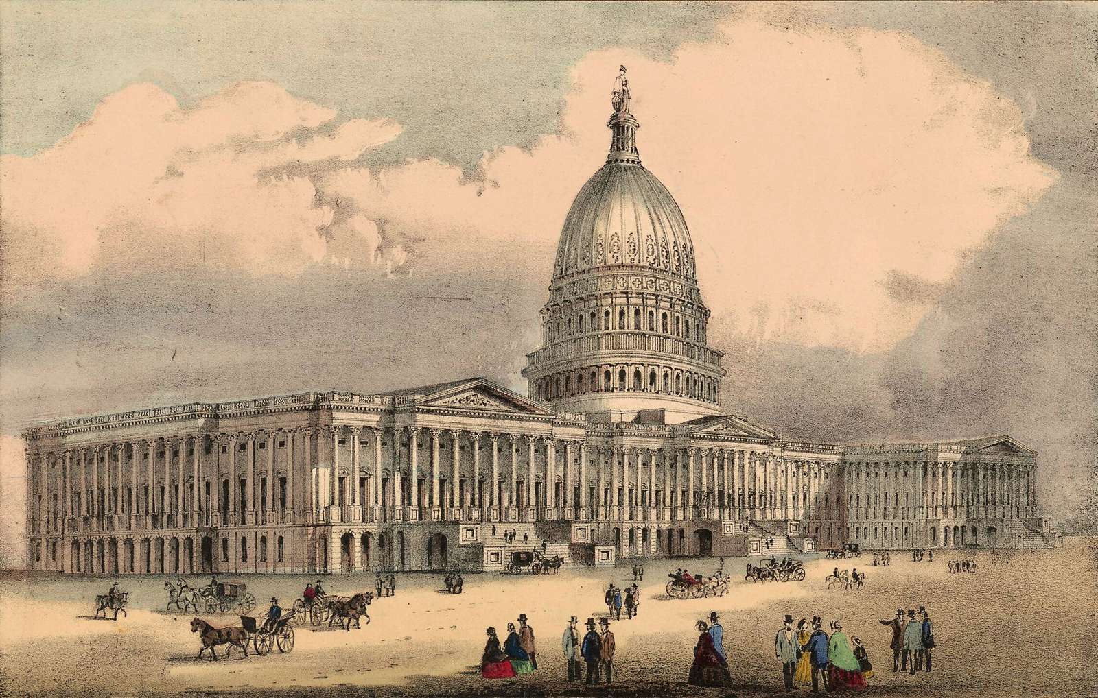 Currier & Ives -1873 - Kaptiol, Washington D.C. pussel på nätet