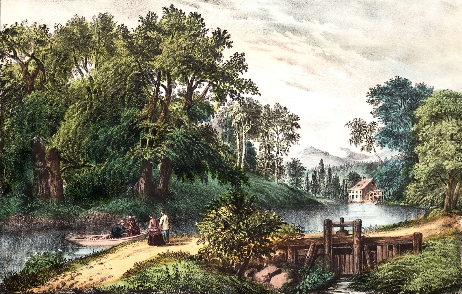 Currier N -1838 - Sommarmorgon pussel på nätet