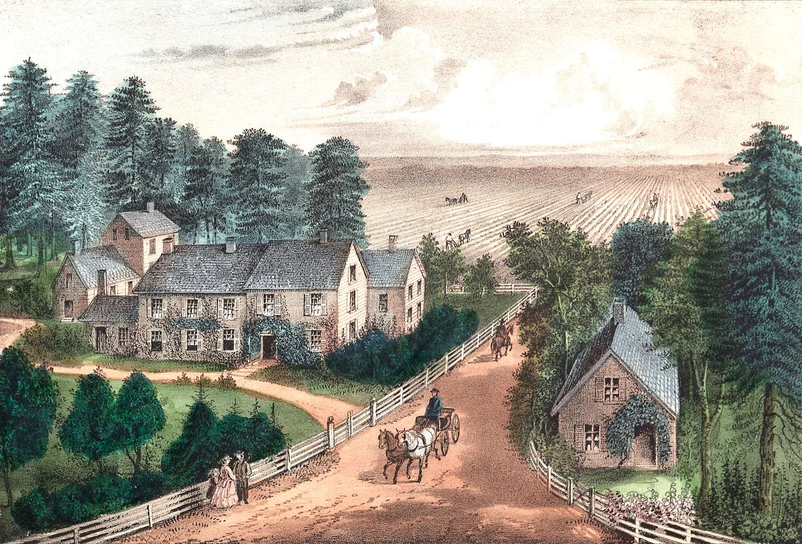 Currier N -ca1860 - Gård västerut pussel på nätet