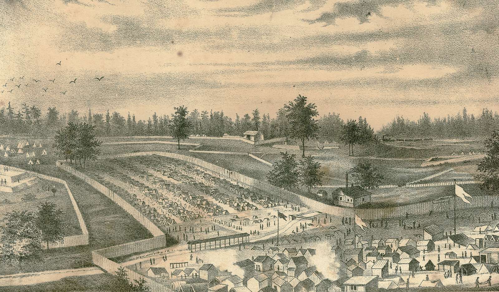 Duval&Hunter-ca1863 - Prison Camp, Andersonville jigsaw puzzle online