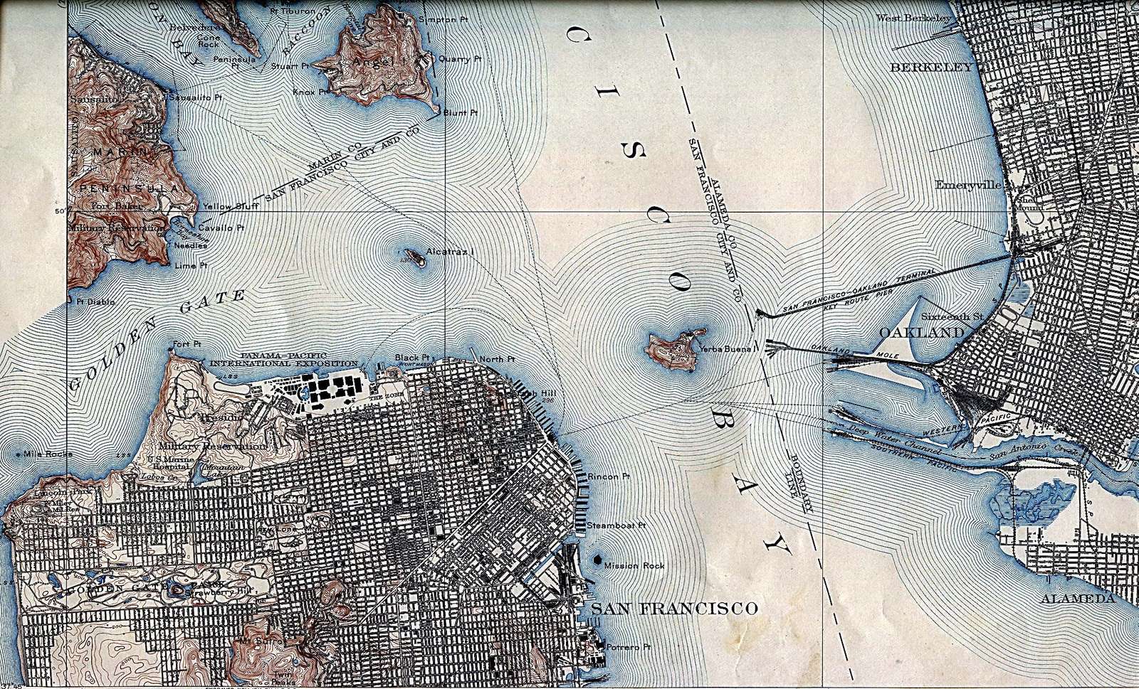 US Geological Survey -1915 - San Francisco 1915 jigsaw puzzle online