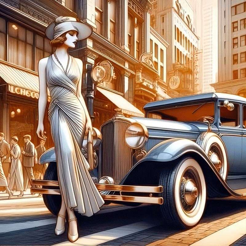 city ​​streets in the 1930s online puzzle