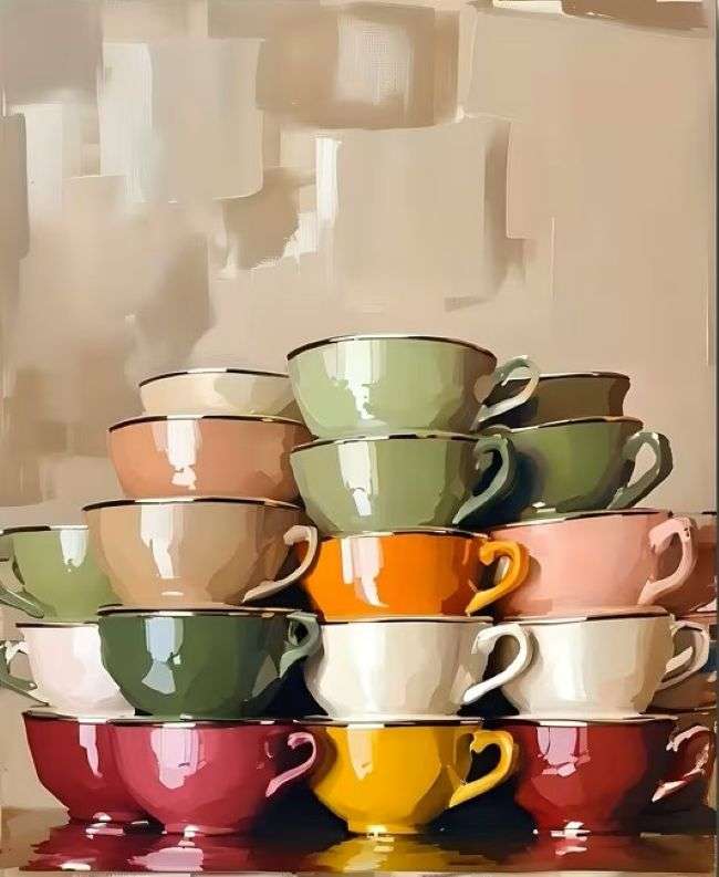 bunte Keramikbecher Puzzlespiel online