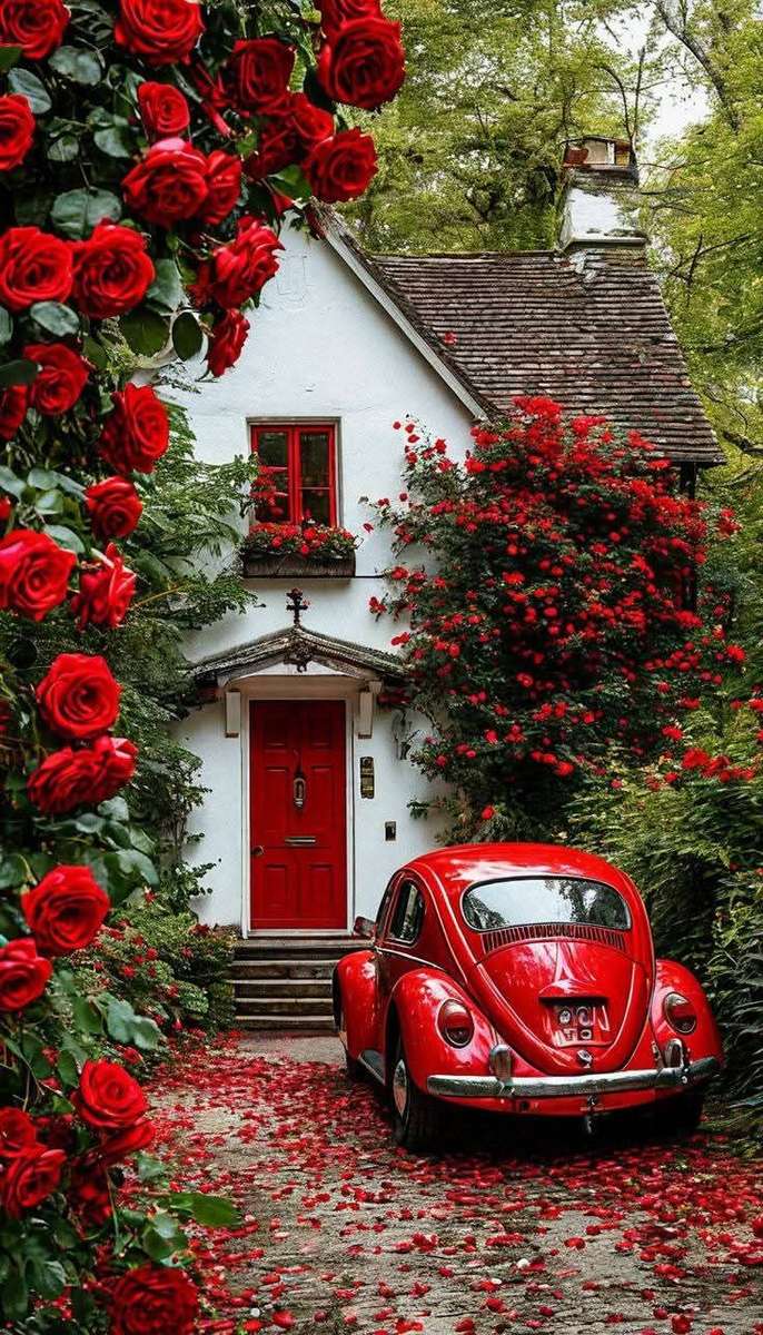 Haus mit Auto Online-Puzzle