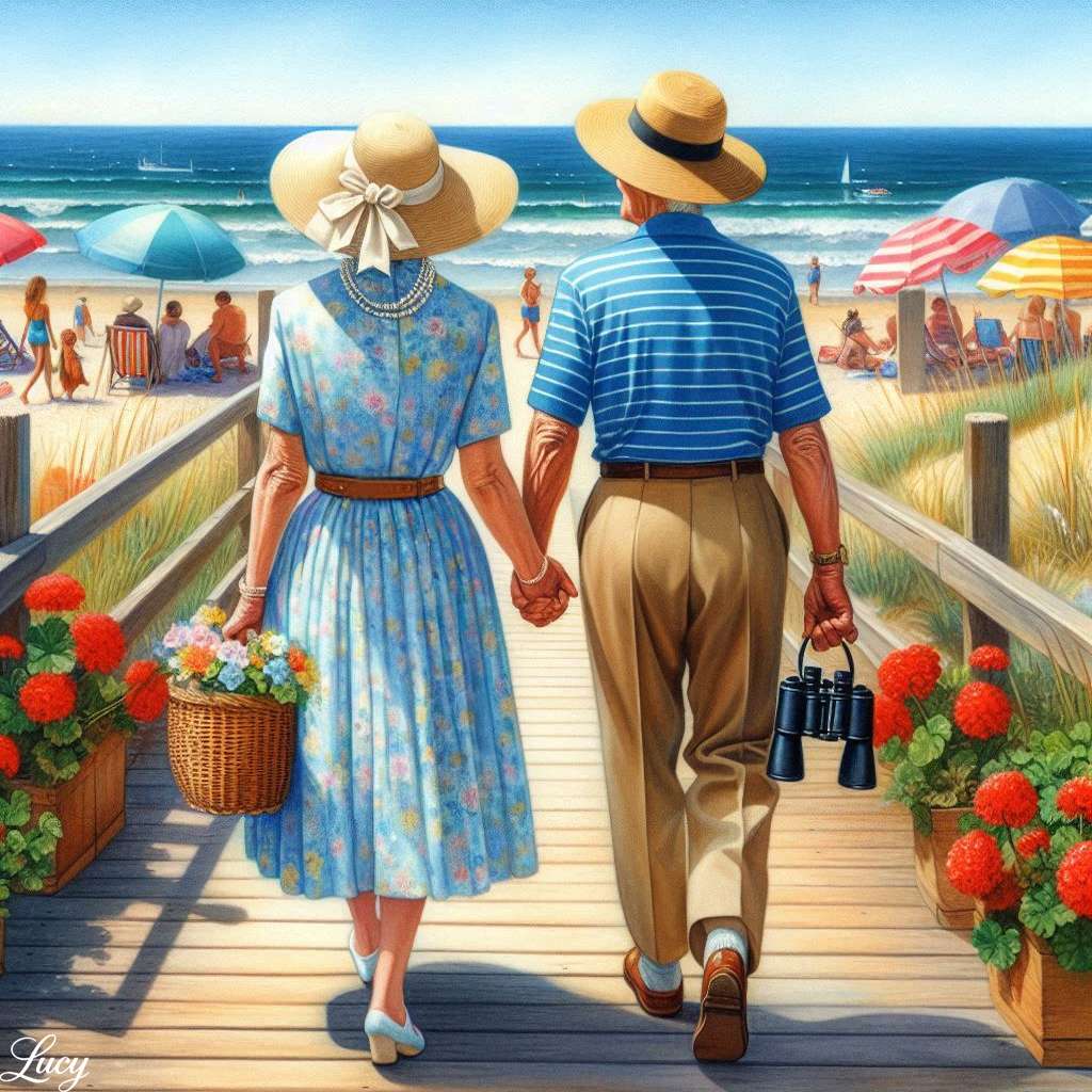 An elderly couple holding hands jigsaw puzzle online