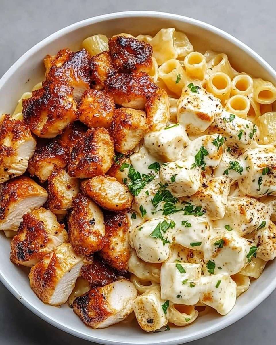 Maccheroni al pollo alla griglia e formaggio puzzle online