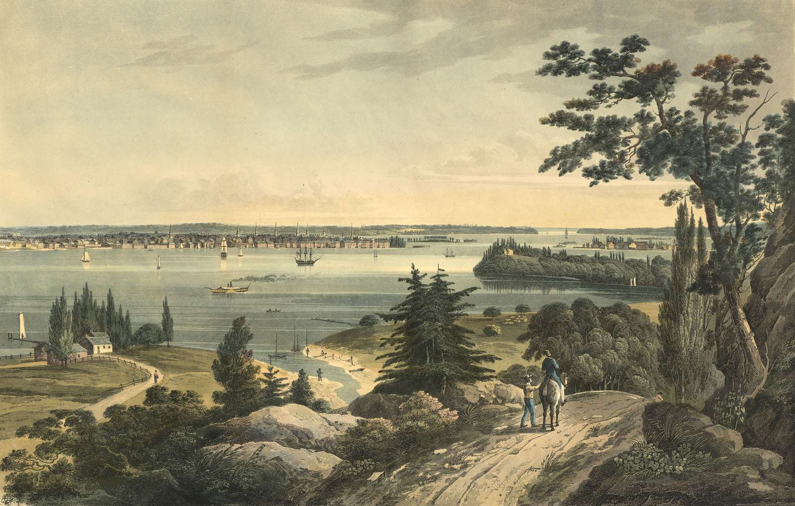 Hill J -1823- New York vu de Weehawk puzzle en ligne