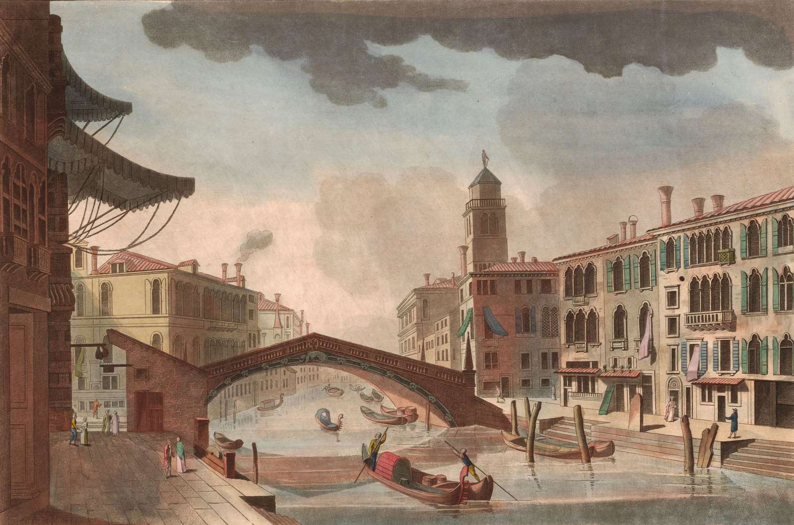 Lecoeur L -1813- Pont Canal Reggio à Venise puzzle en ligne