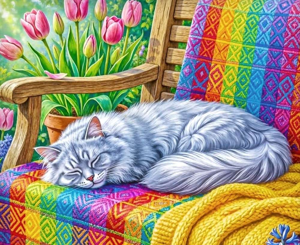 gato en el banco rompecabezas en línea