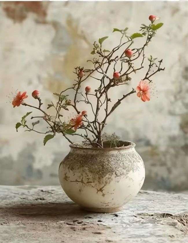 ramoscello fiorito in una pentola puzzle online